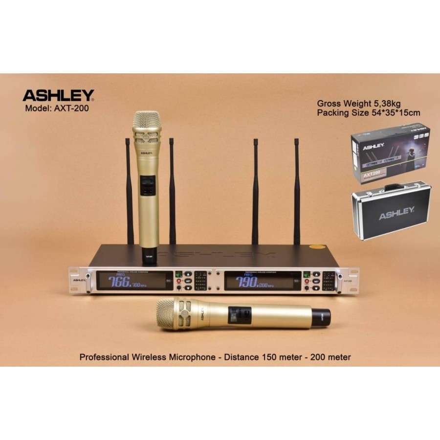 Mic Wireless ASHLEY AXT-200 Microphone wireless ashley AXT200 AXT 200