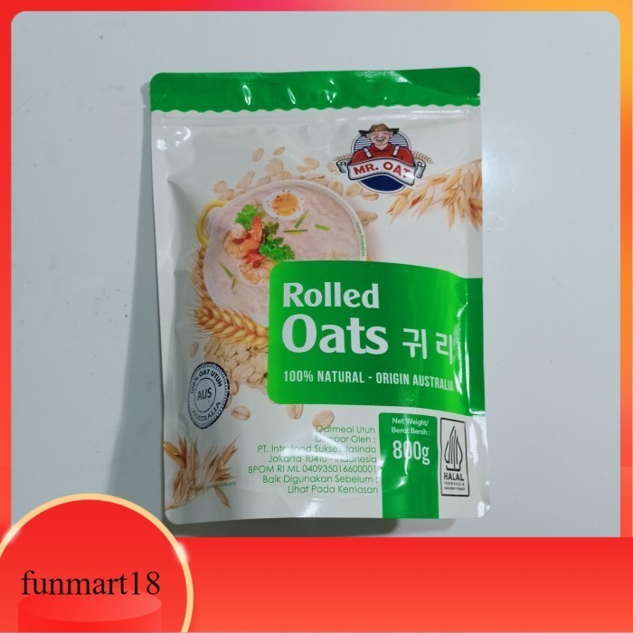 

mr oat rolled oat 800 gr/rolled oat hijau/MR. OAT hijau 800 gram