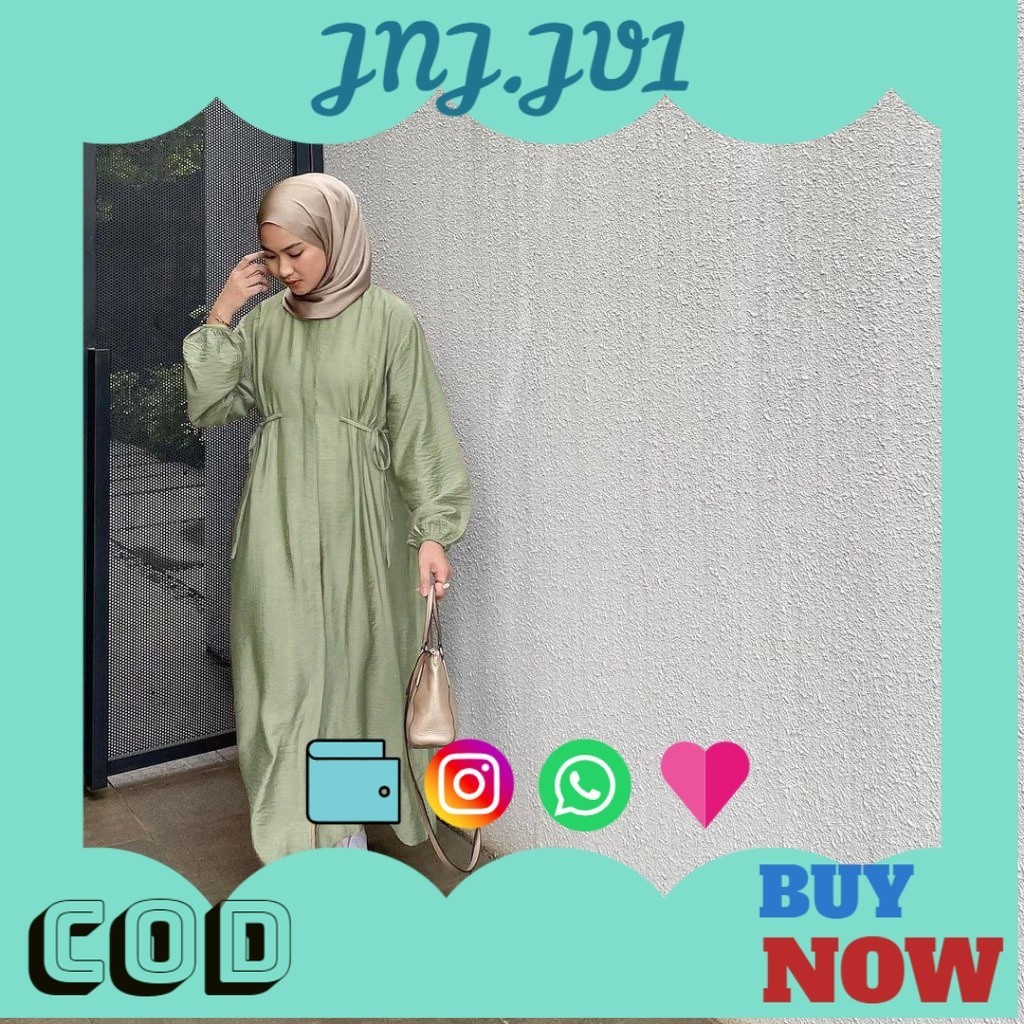 5.5 BIG SALE Vanya Gamis Wanita Remaja Dewasa Busui Fiendly Kekinian Dress terbaru Jumbo Tangan Balo