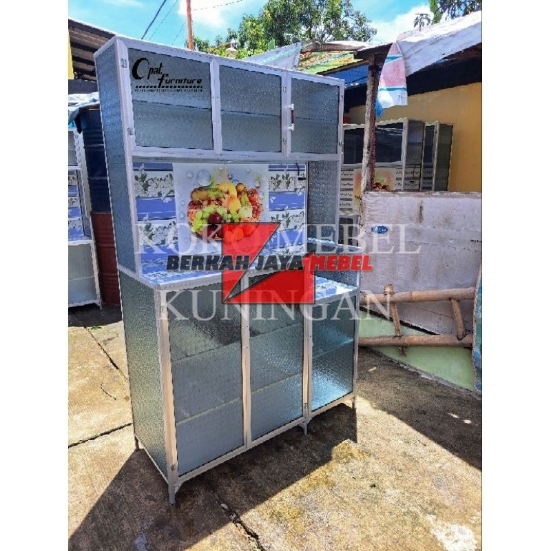 (COD) Rak Piring 2 Pintu Full Rak / Rak Dapur Minimalis / Lemari Dapur Termurah Terlaris Cirebon Kun