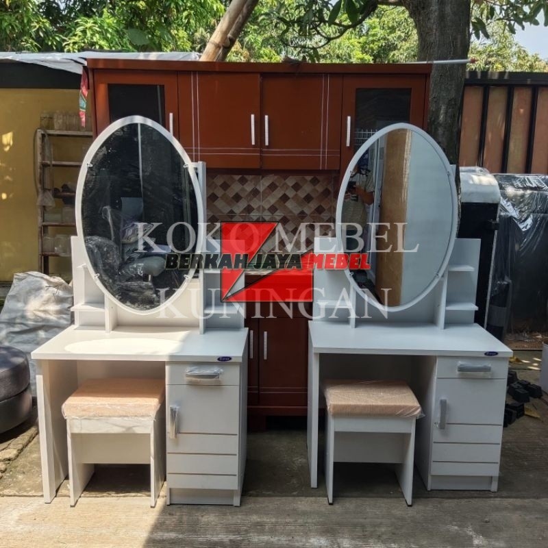 (COD) Meja Rias Minimalis Meja Rias Olympic Meja Rias Sliding Putih Meja Termurah