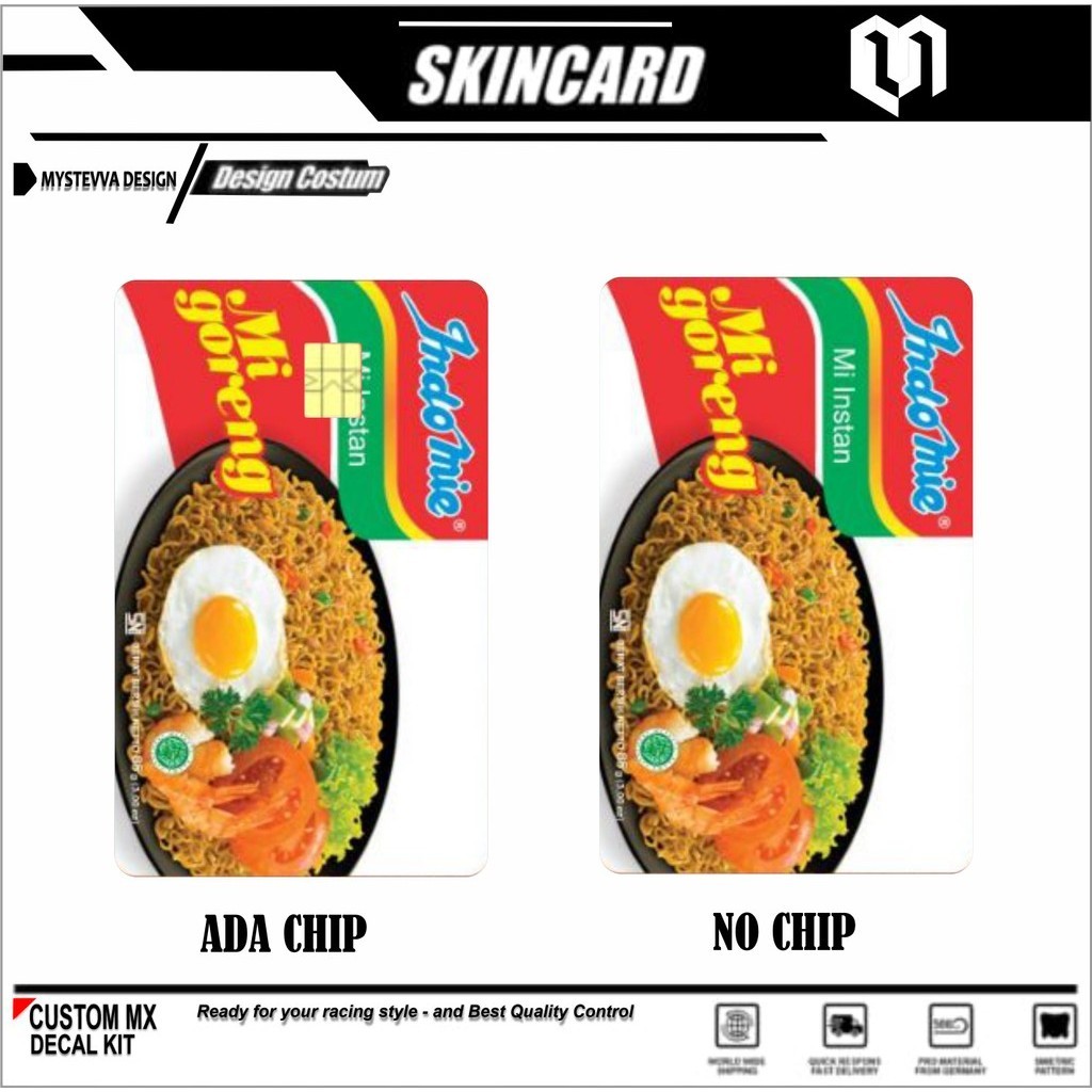 

Stiker Kartu Atm Indomie Garskin Emoney etoll brizzi flazz brizzi anti gores