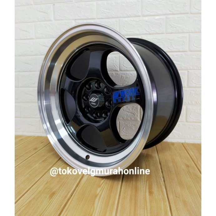 promo spesial Tvmo Velg Mobil Ring 16 belang lubang 8 work meister S1 Black  machine
