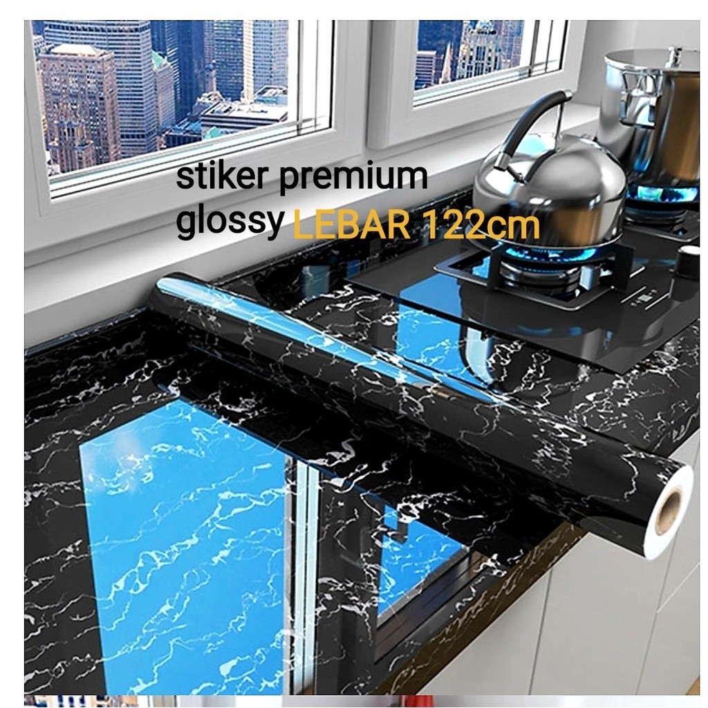 STIKER MARMER GLOSY PVC STIKER HPL PELAPIS FURNITURE