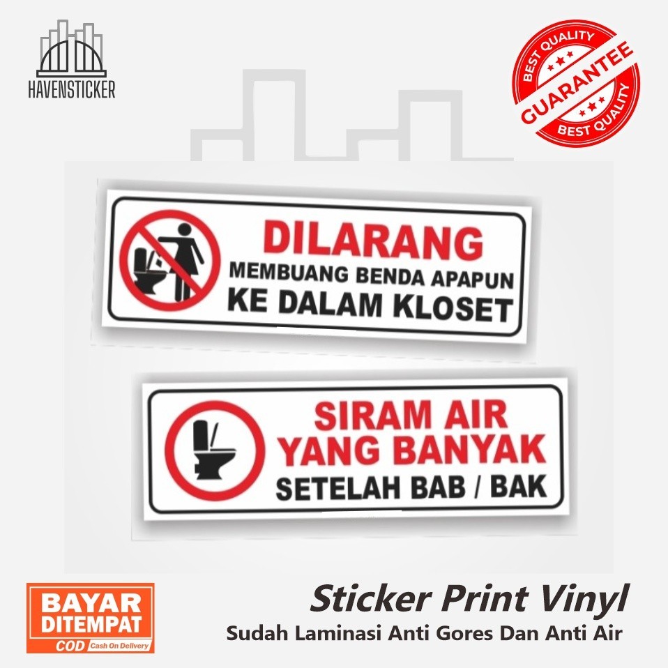 

Stiker Vinyl print Toilet Stiker Himbauan toilet - Jangan Membuang sembarangan