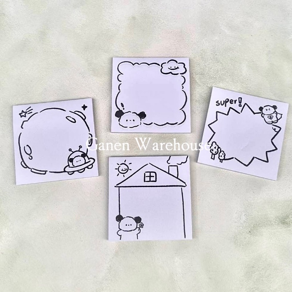 

[GW] BnW Sticky Notes 50 Lembar Motif Kartun