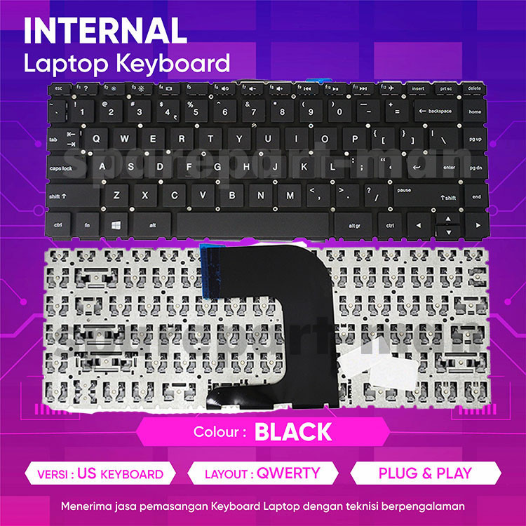 Keyboard Laptop for HP 14-AM072TU 14-AM080TU 14-AM081TU Ori