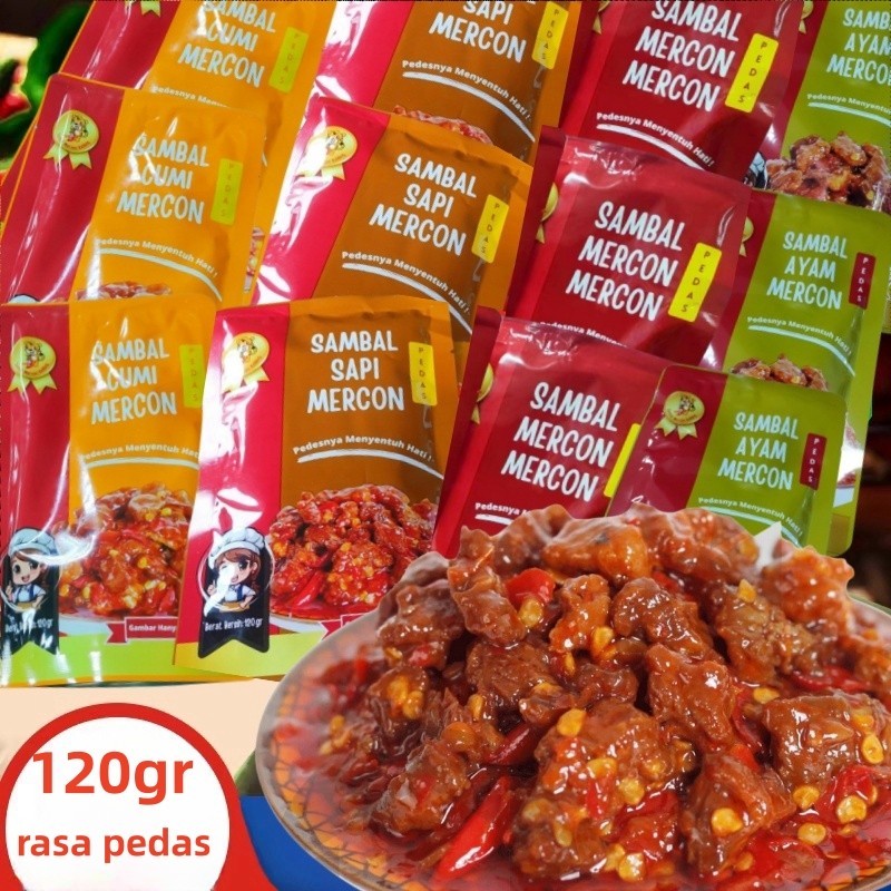 

Halal 120gr SAMBEL CUMI SET 2 LEBIH HEMAT CUMI ISI BANYAK ,SAPI DAGING BESAR RASA PEDAS ENAK READY