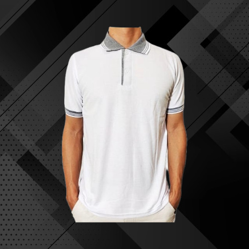 KAOS POLO SHIRT LENGAN PENDEK KERAH KOMBINASI BAJU PRIA WANITA POLOS WARNA HITAM PUTIH COKLAT KUNING