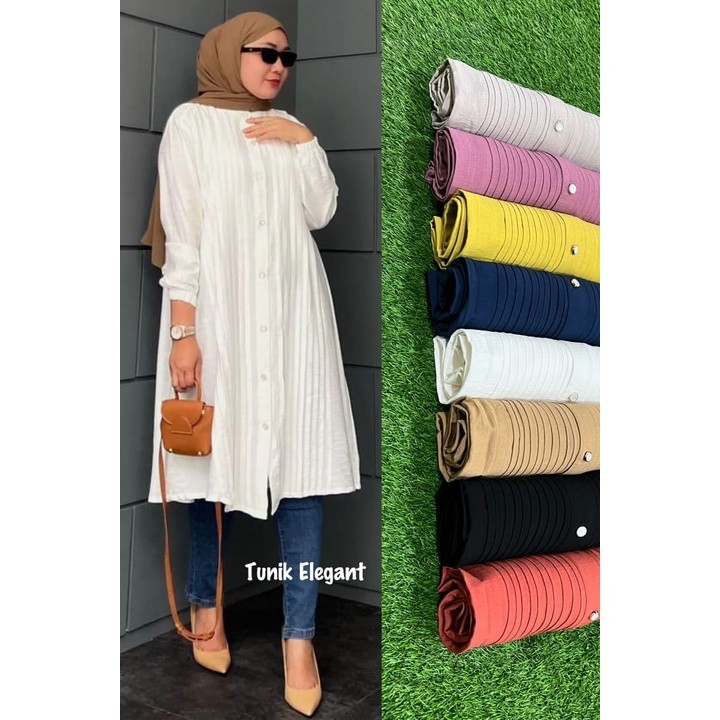 TERLARIS Baju Atasan Tunik Elegant Import Premium | Tunik Katun Polo Linen Import Korea | Tunik Keki