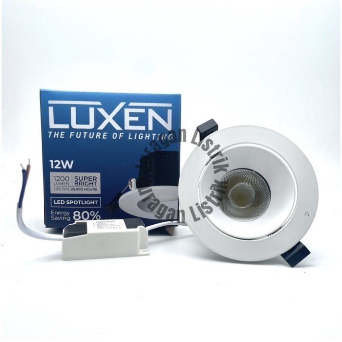 LAMPU SPOTLIGHT 12W 12 W 12WATT 12 WATT LUXEN - Putih