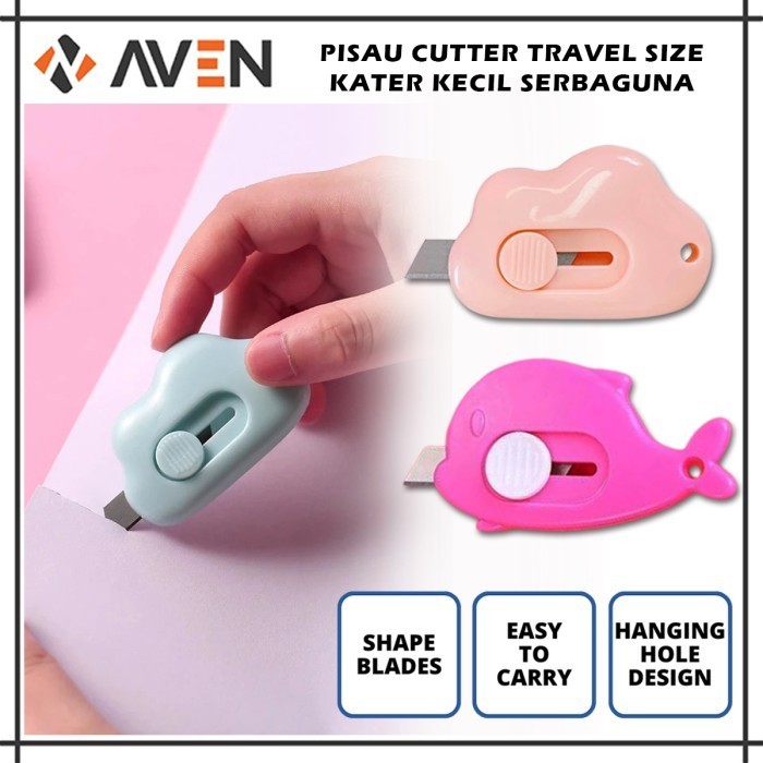 

Cutter Mini Portable Bentuk Dolpin Mini Cutter Polos Travel Kit Pemotong Kertas Paper Cutter Lucu