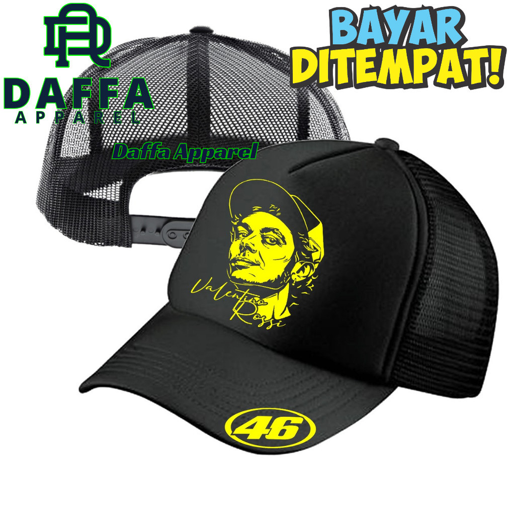Daffa Apparel Topi Trucker VALENTINO ROSSI - Topi Distro VALENTINO ROSSI Logo - Topi VALENTINO ROSSI