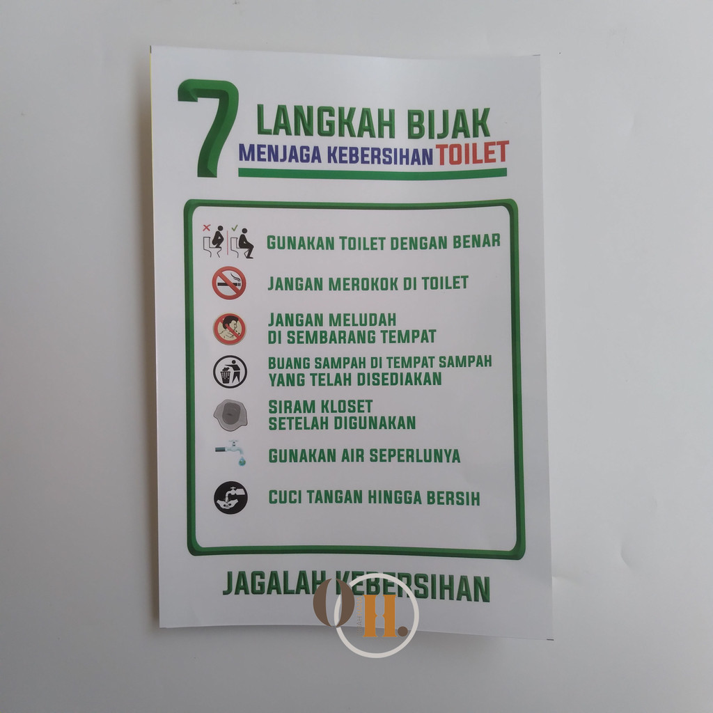 

Stiker 7 langkah bijak kebersihan toilet - Stiker Kamar Mandi - Stiker WC - Stiker Vinyl