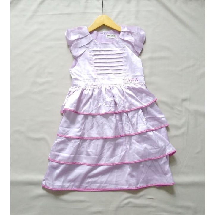SALE OBRAL DRESS/GAUN SANTAI/RUMAH ANAK CEWEK LILAC UMUR 7 TAHUN