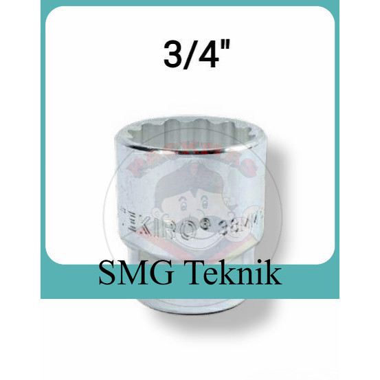 Best TEKIRO Kunci Sok 3/4" 32 33 34 36 38 41 mm Segi 6 12 Mata Sock Socket - 6 PT, 33 mm ESD894
