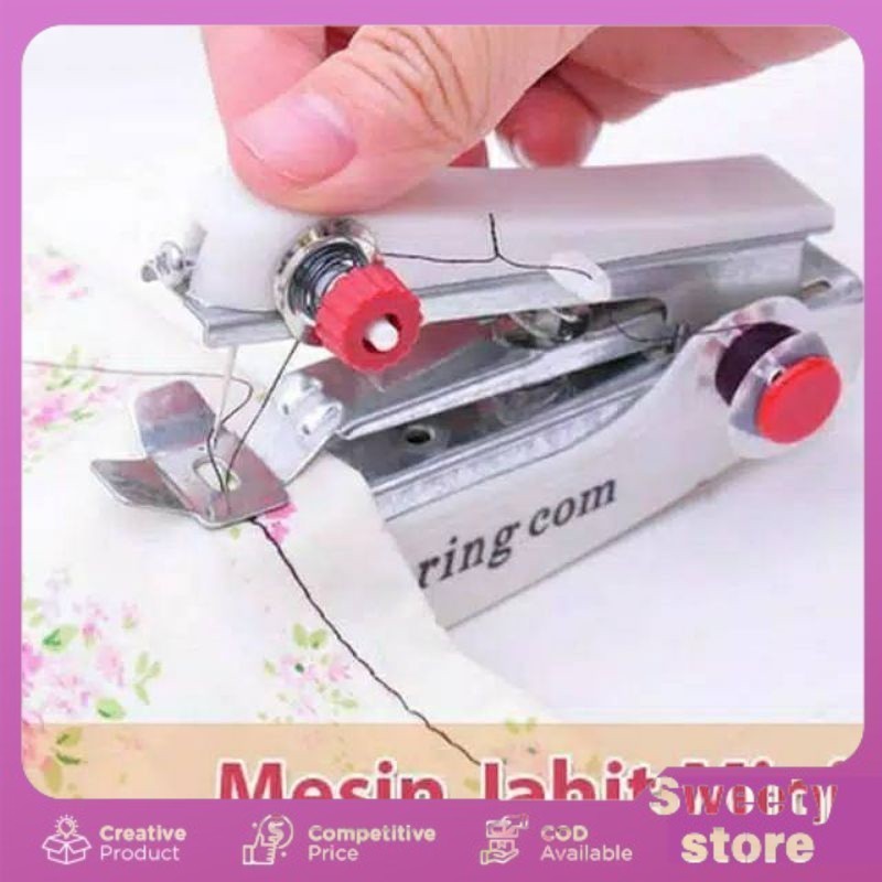 Mesin Jahit Mini Portable  Steples Mesin Jahit tangan Manual Spring Come mini Makassar-COD
