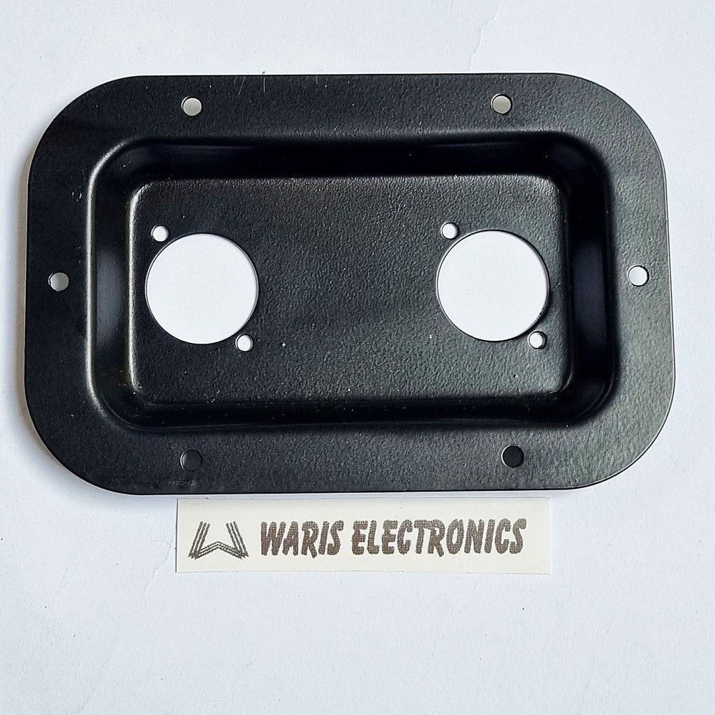 Panel Plat Besi Dudukan Speacon Spikon Socket Kontra Spikon 2 Lubang