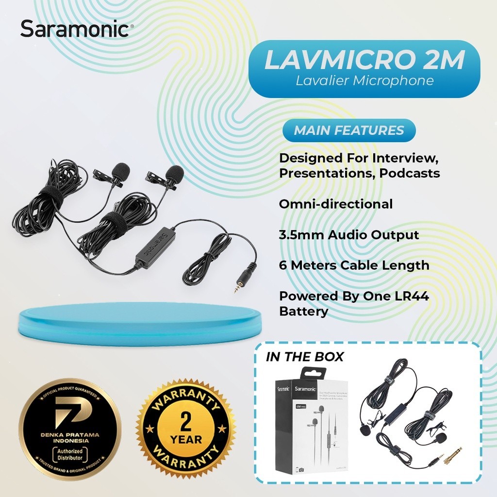 SARAMONIC Microphone Lavalier 2M SARAMONIC