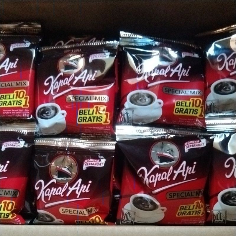 

Kopi kapal api special mix 24gr isi 10+1sachet