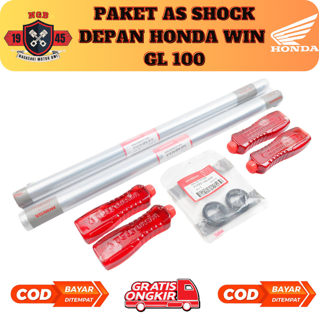 Paket As Shock Depan GF6 Honda WIN & GL 100 / Pipa as shock breaker Honda Win - 51410-GF6-970