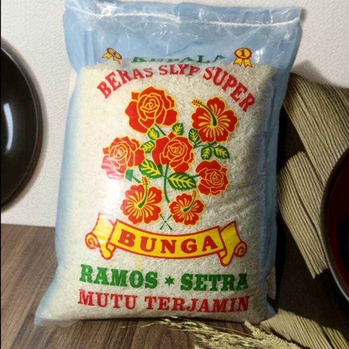 

BERAS PUTIH 5 KG & 5 LITER - BUNGA SETRA RAMOS SUPER - 5 LITER
