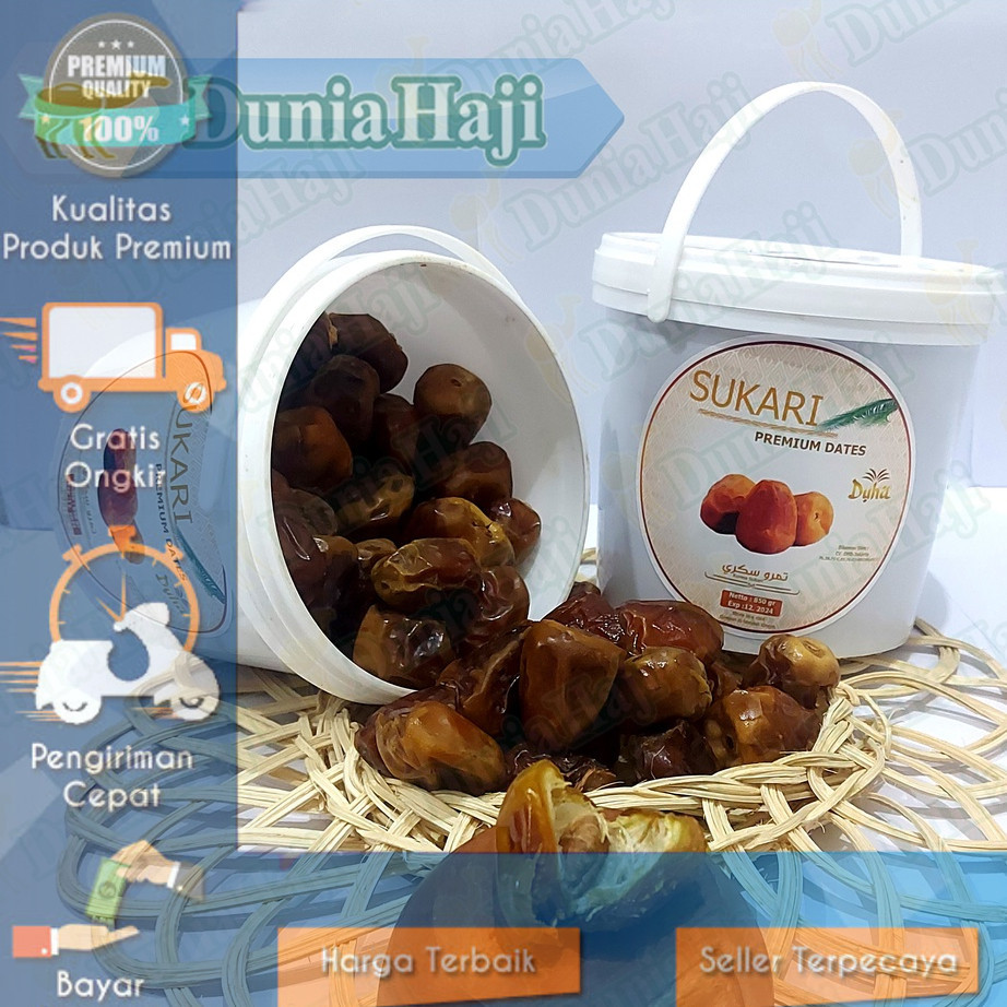 

Kurma SUKARI Ember Al-Qossim 850 GR/ Sukkari Ember Kurma Raja Premium Kualitas 100% SUPER PREMIUM