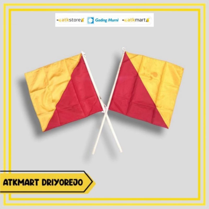 TONGKAT + BENDERA SEMAPUR - SEMAPHORE PRAMUKA - BENDERA PRAMUKA