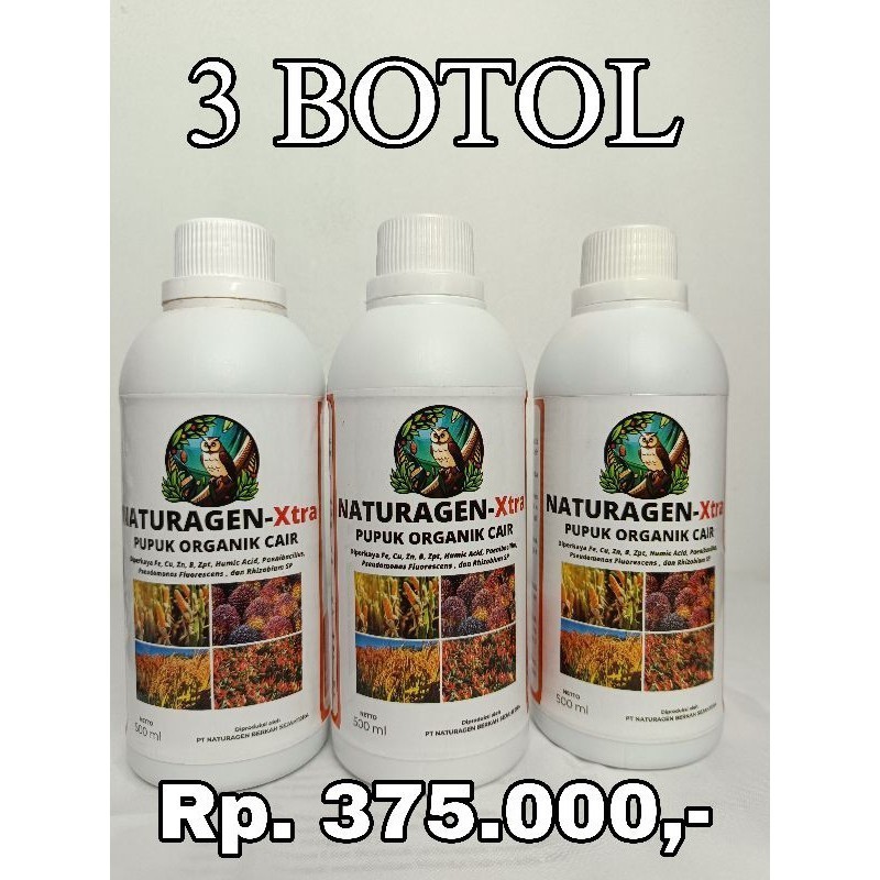 3 Botol Naturagen Xtra PAKET MURAH Ori pupuk padi pupuk jagung pupuk semua tanaman naturagen kediri 