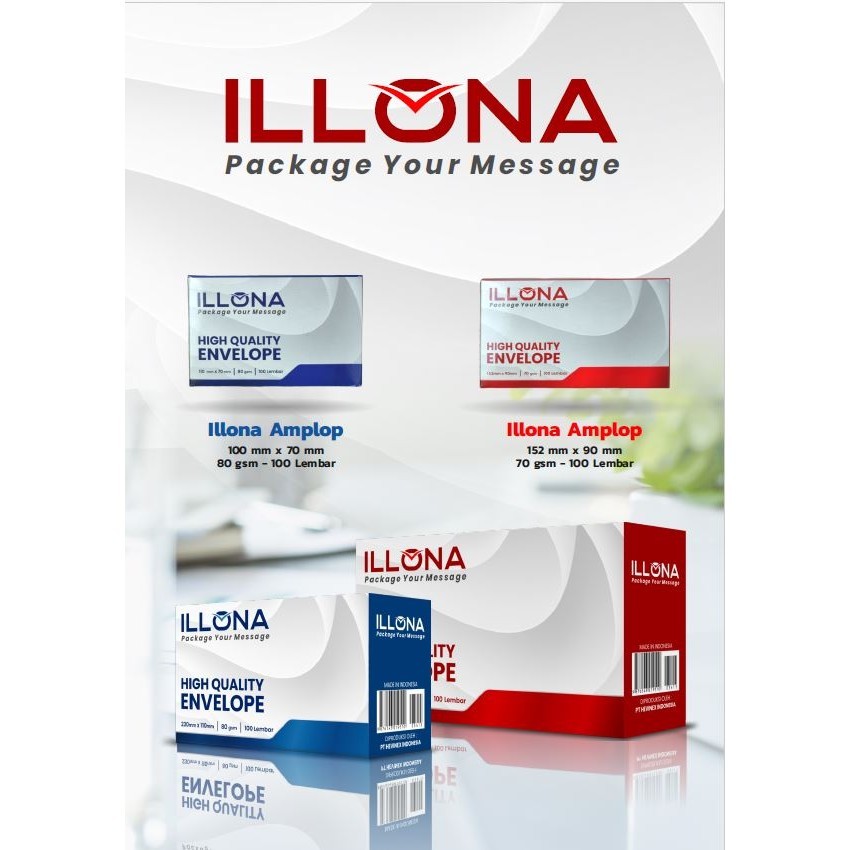 

Amplop ILLONA Tanggung No.104 Silicon Polos 70gsm 152x90mm - 100 Lembar