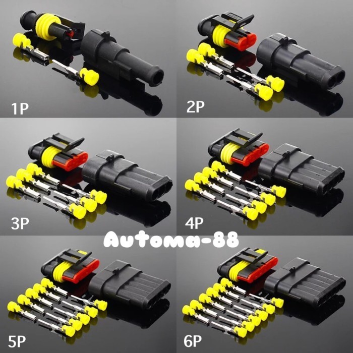 Soket konektor kabel anti air 1P 2P 3P 4P 5P 6P Waterproof connector - 1P HH27
