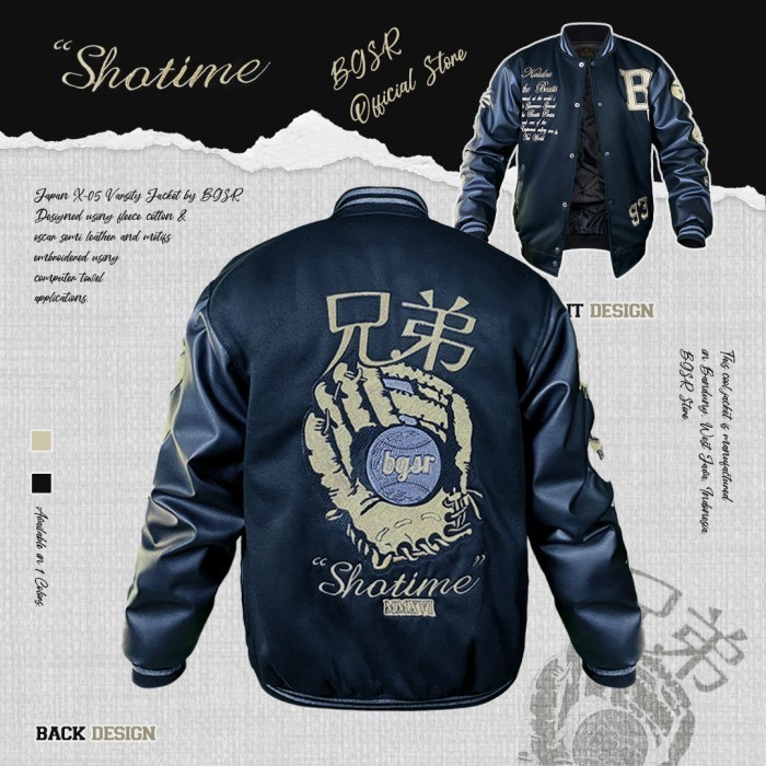 Diskon- Jaket Baseball Varsity Jacket Kulit Touring Sunmori Motor JAPAN X-05 - Hitam, M