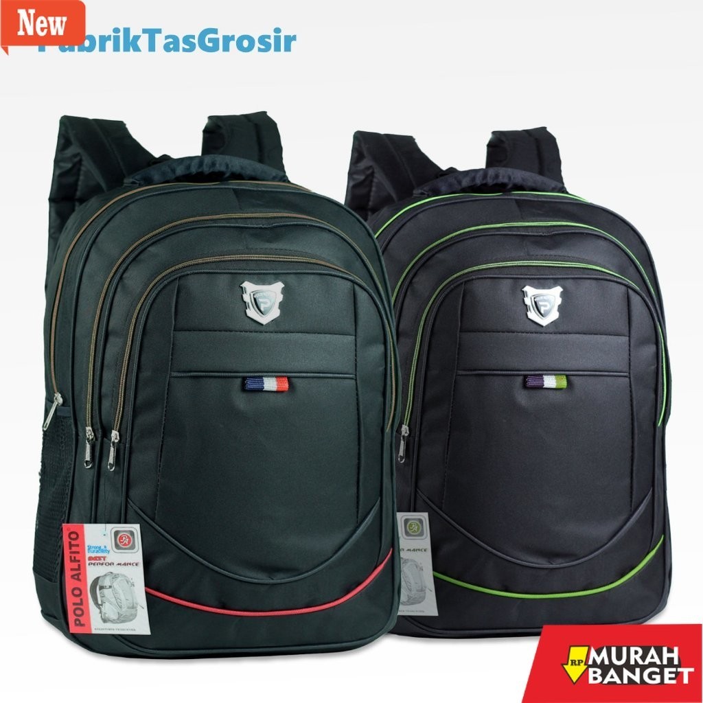 Tas Ransel pria kekinian Tas Polo Pria Original Alfito Bendera Bonus Raincover Jual Backpack Polo Al