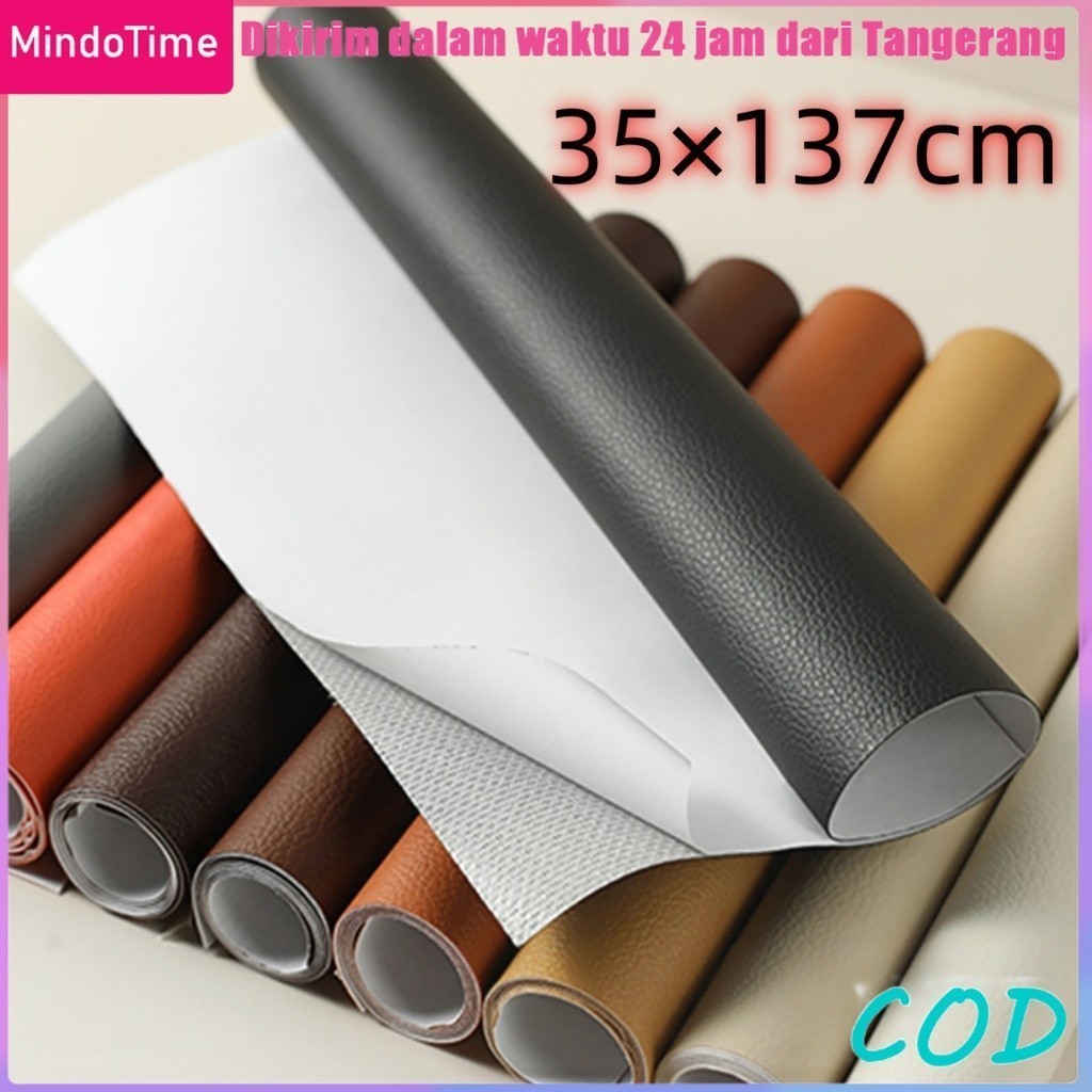 35×137cm Sticker Kulit Sofa PU Leather Stiker Leather Sticker Cover Untuk Sofa Motor Mobil