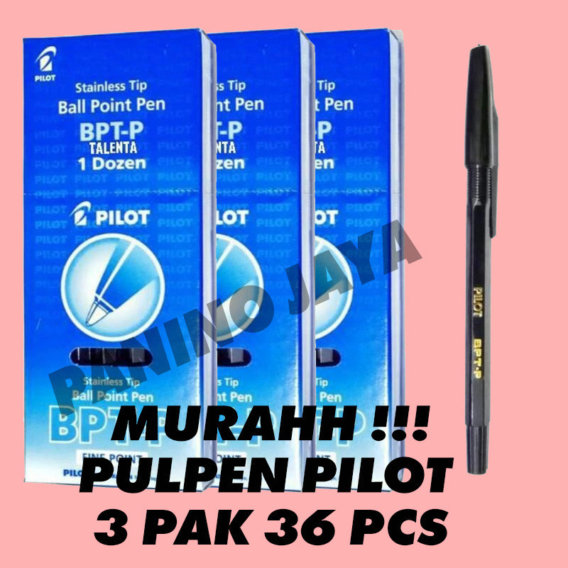 

Pulpen Pilot BPT-P Hitam Fine Point Stainless Tip 3 Pak (36 Pcs)