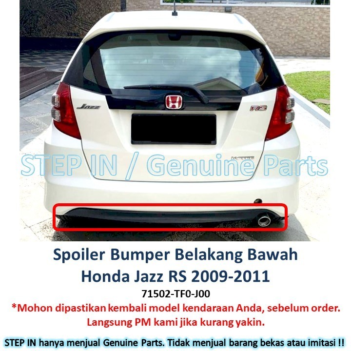 Diffuser Bemper Belakang Honda JAZZ GE8 RS 2009 2010 2011 ori Spoiler garnish moulding tutup bawah