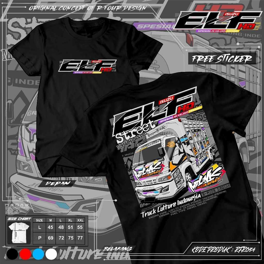 KAOS TRUK ELF MACAN TERLARIS RFR034 KAOS TRUK TERBARU KAOS CANTER MANIA KAOS ZEROONE KAOS KATA KATA 