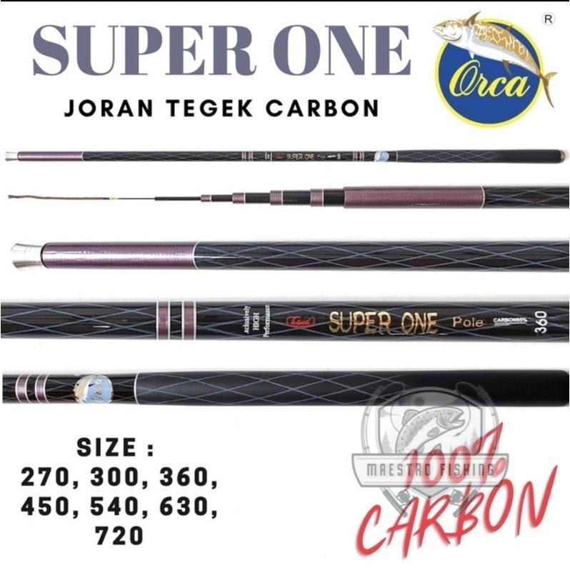 Joran Tegek Carbon Orca Super One 270 300 360 450 Action Medium Tangkai Pancing Super Kuat Serta Coc