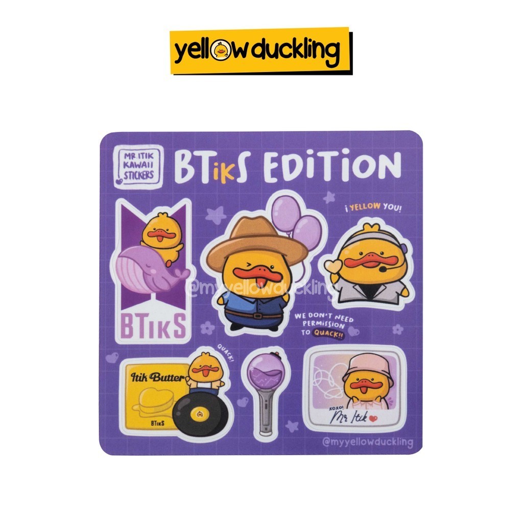 

STICKER ITIK - BTikS STICKER SET - SPECIAL LIMITED EDITION - STICKER BTikS - YELLOW DUCKLING