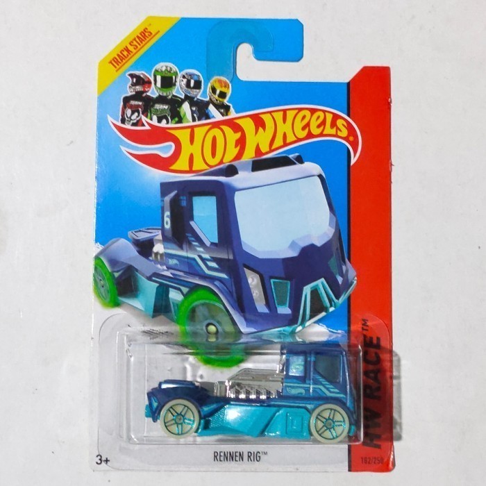 Hotwheels Rennen Rig biru 2014 HW Race Glow in the Dark