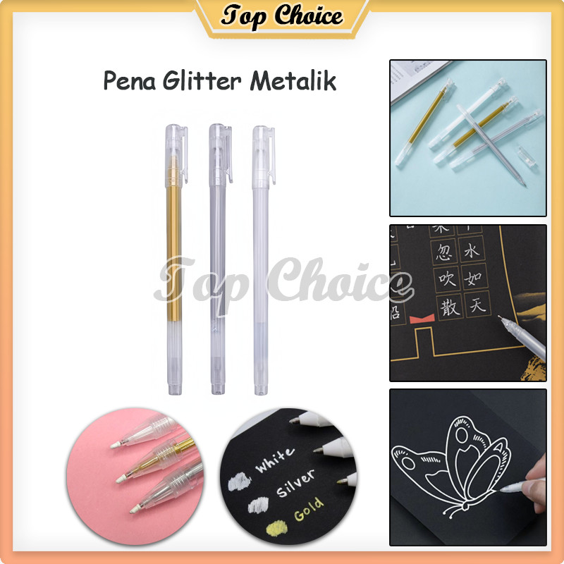 

Pena Metalik 0.8mm Pena / Gold Colour Gel Pen / Gel Pen Tinta Metallic