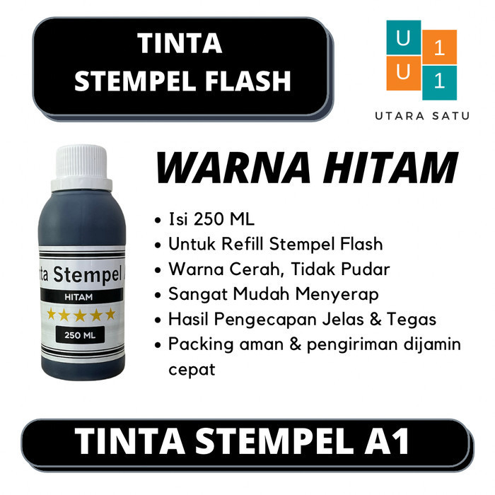 

Tinta Stempel Flash Warna Hitam 250 ML