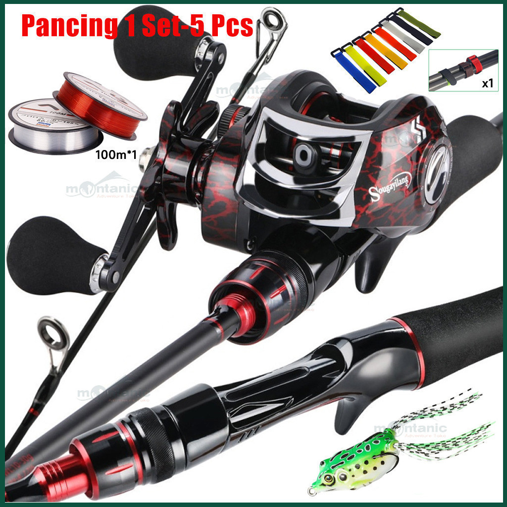 Sougayilang joran pancing 1.8/2.1m 2 Bagian joran casting reel pancing 19BB 7.2:1Rasio kecepatan rot