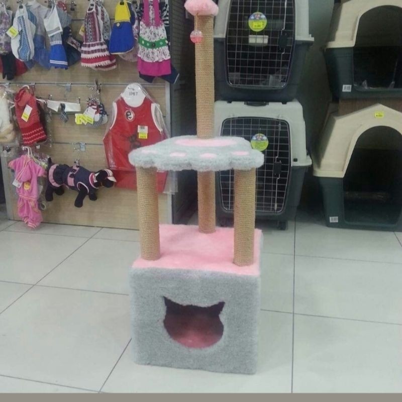 berkualitas bagus rumah kucing SCRATCHING HOUSE CAT TREE RUMAH KUCING MIX WARNA