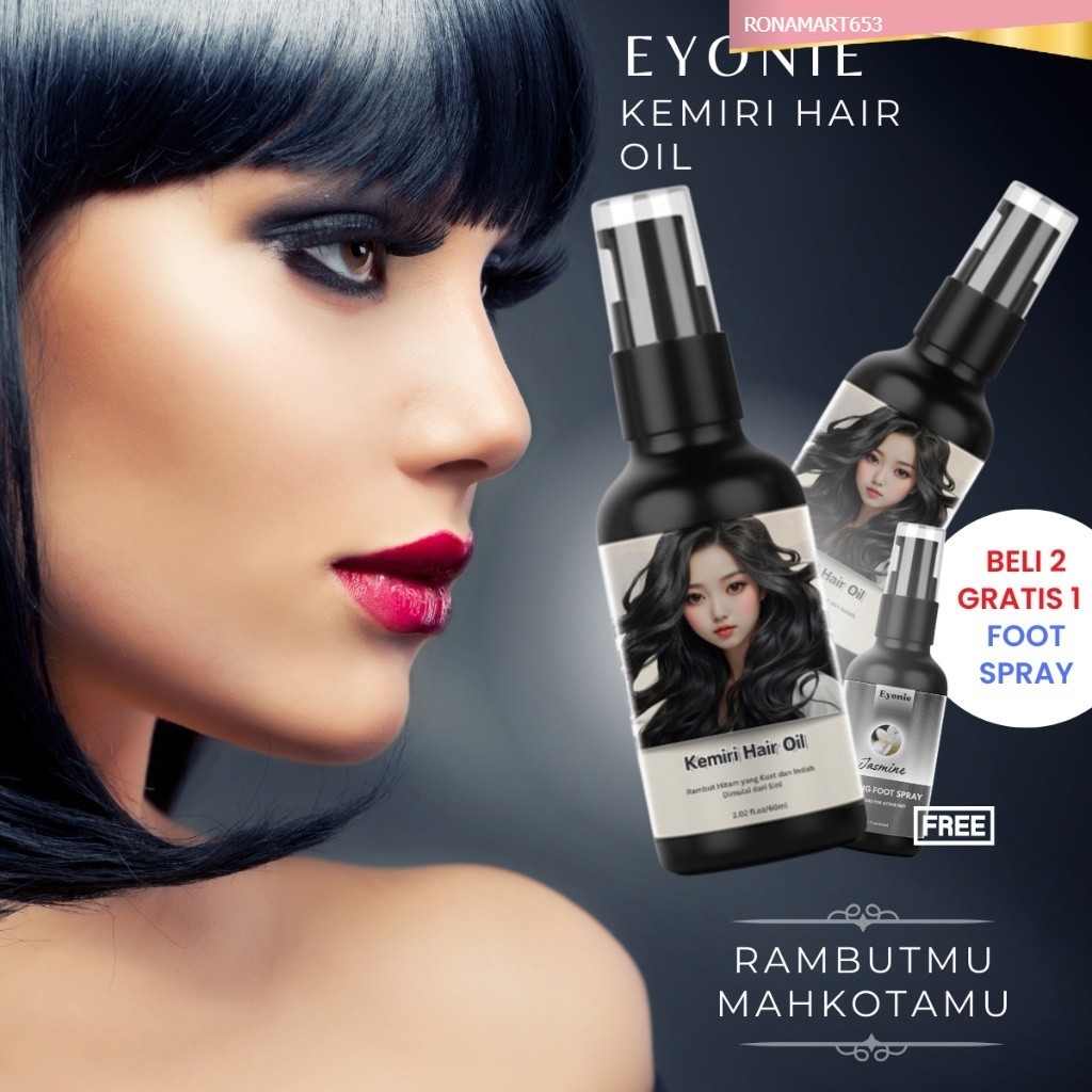 eYONIE Minyak Kemiri Bakar Asli 100%T Penumbuh Rambut Alis Brewok Kumis Aman Untuk Bayi Dan Pria Wan