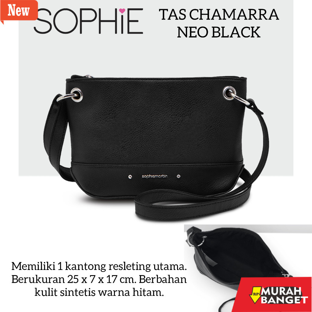 tas selempang wanita shopee haul TAS CHAMARRA CREAM NEO BLACK SOPHIE MARTIN PARIS PROMO TAS SELEMPAN