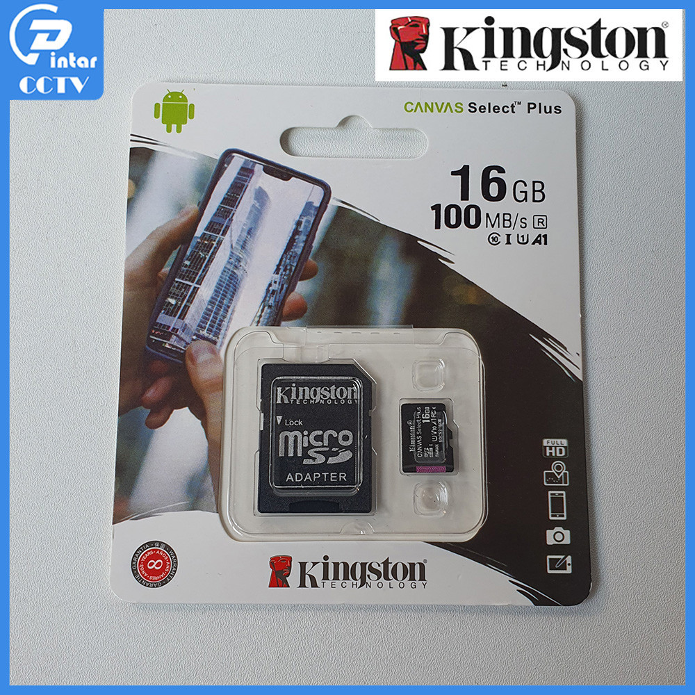 Original Kingston SDCS2 Micro SD Card Canvas Select Plus Memory Card 16GB TF Card Class 10 100MB/S