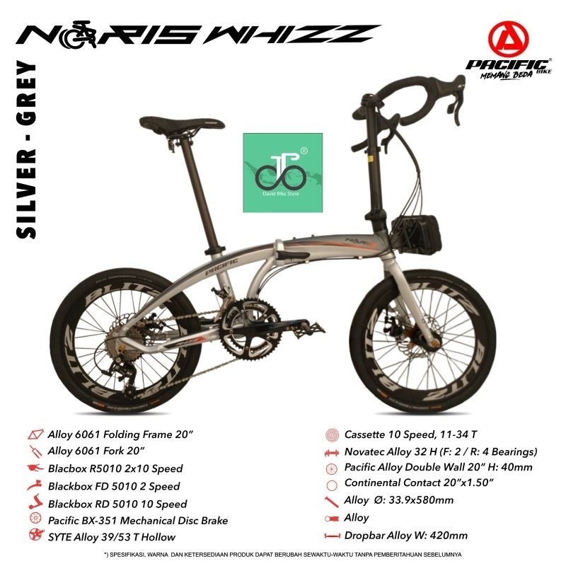 Sepeda Lipat 20" Pacific Noris Whizz Terbaru