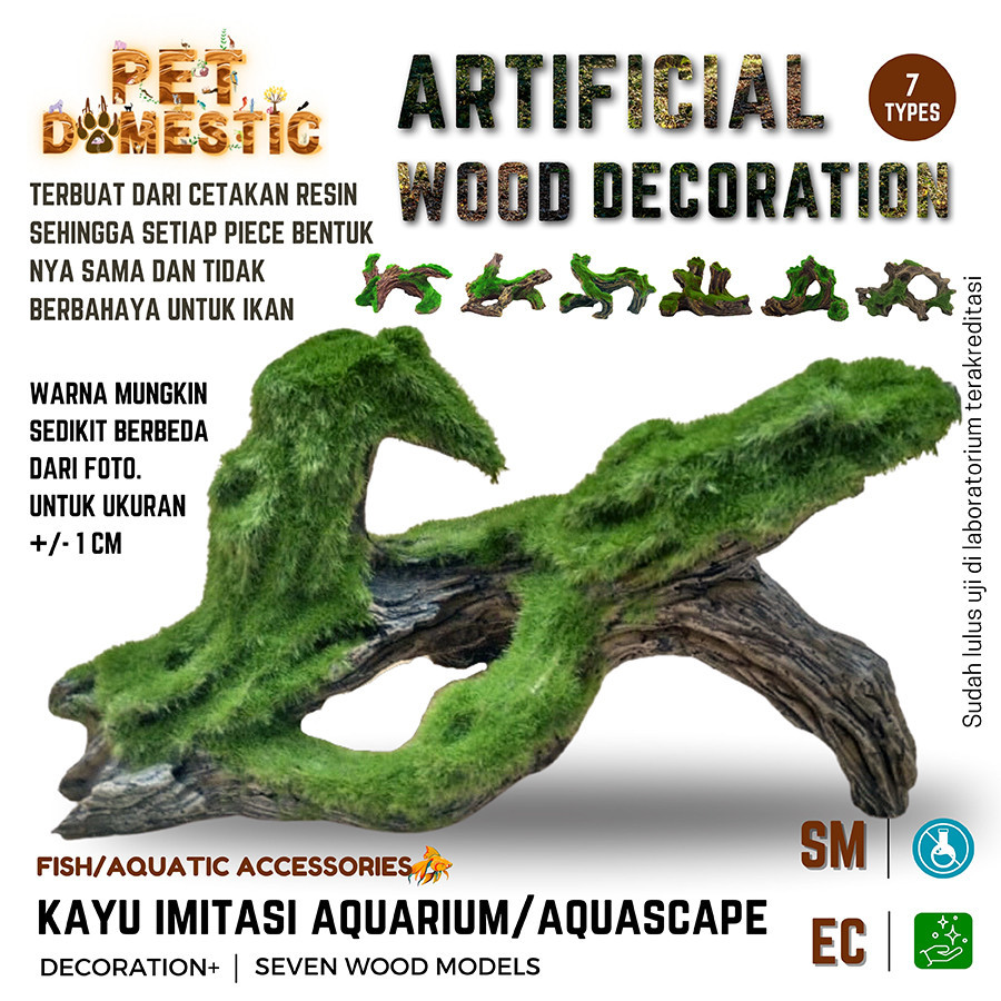 KAYU MOSS IMITASI AQUASCAPE HIASAN DEKORASI AIR TENGGELAM MINI KECIL BESAR AQUARIUM AKUARIUM TANAMAN