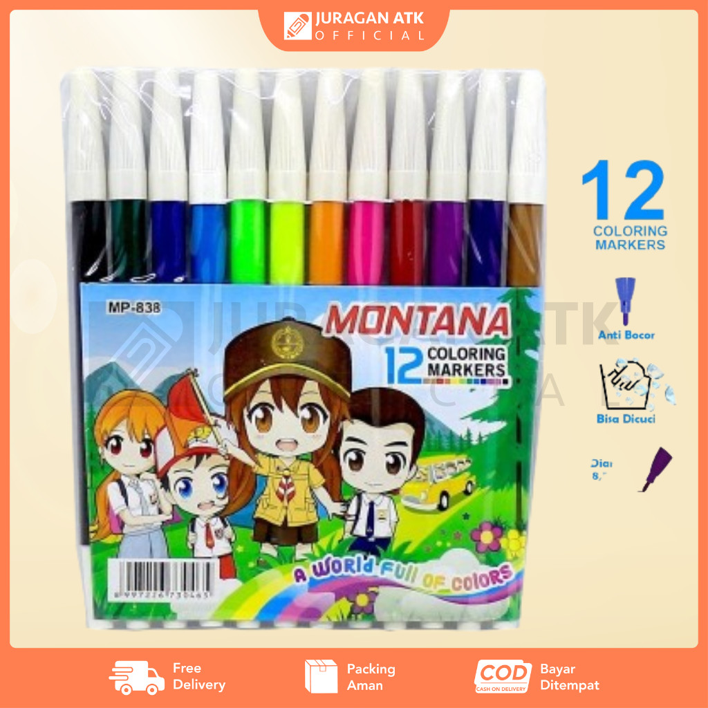 

Spidol Set 12 Montana MP-838 / Coloring Markers Montana Set 12 MP-838